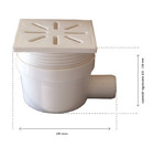 Kratka ściekowa fi 50 boczna, regulowana, ruszt PCV 15x15 W27